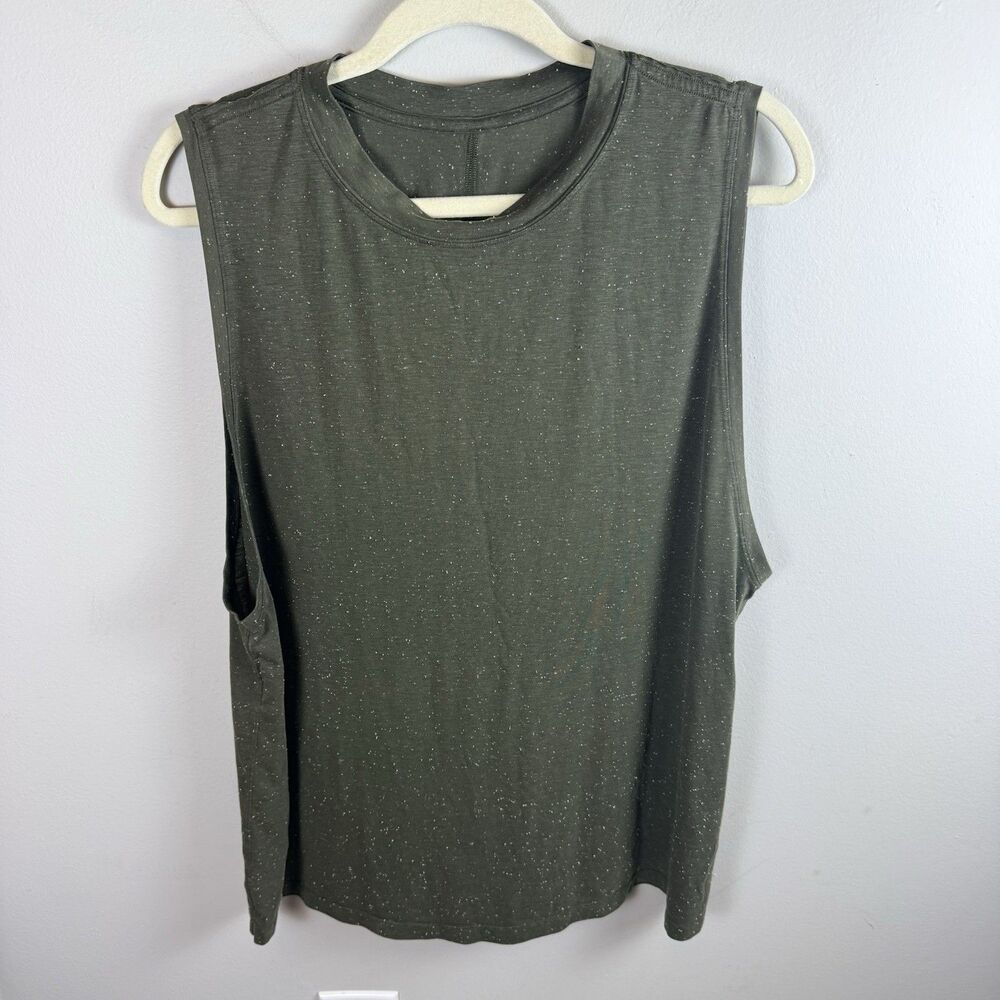 Lululemon All Yours Boyfriend Tank Top Women’s 8 Olive Speckled Sleeveless